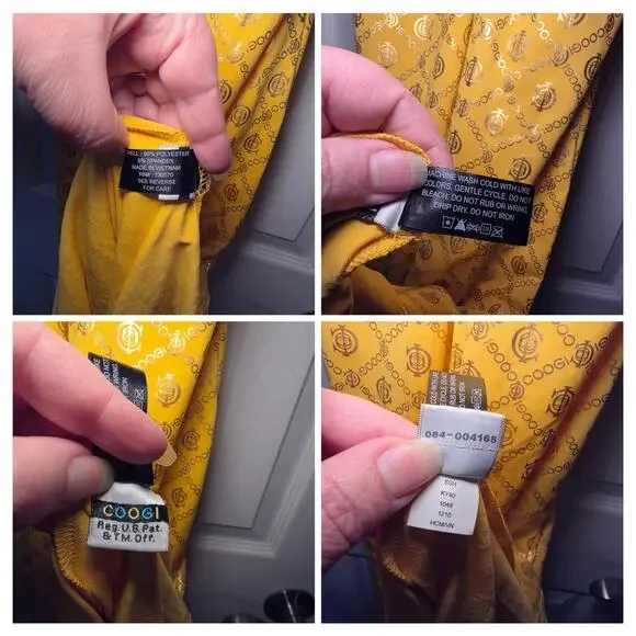 COOGI Yellow Logo Print Maxi Babydoll Dress Beach Coverup Built-In Bra – Size S - Picture 6 of 8